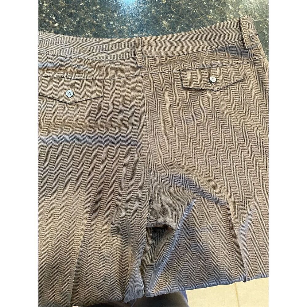 Lady Hagen Women's Size 12 Brown Herringbone Dress Pants Classic Fit - Picture 6 of 9